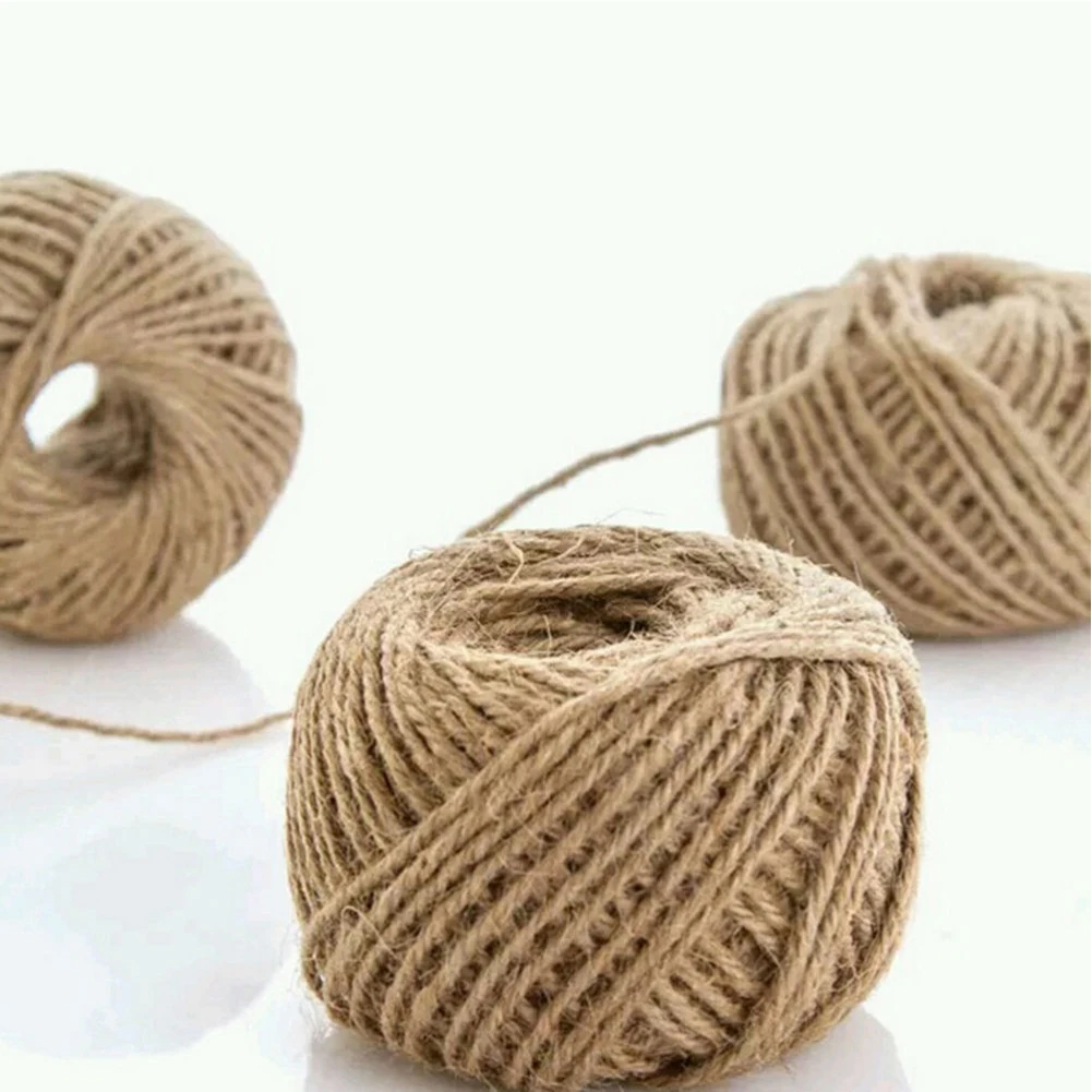 1Roll 30M Natural Jute Rope Soft Jute Twine Gift box String Rope Floral