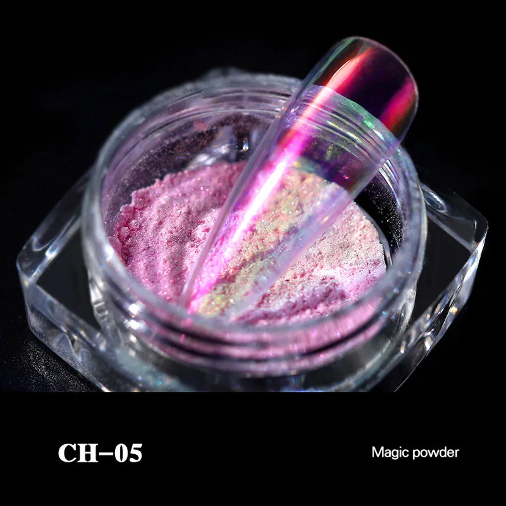 6 цветов Ice прозрачный модный зеркальный порошок Русалка ногтей хром УФ гель пигмент волшебный от пыли порошок Лазерная Фольга для маникюра украшения - Цвет: 5