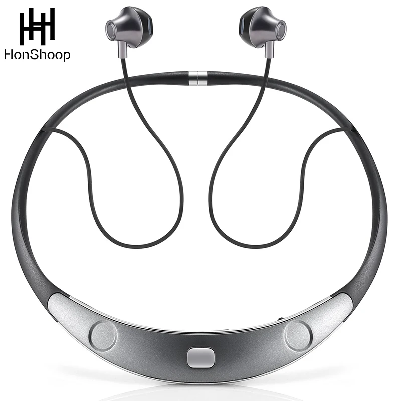 Bluetooth Headset Call Vibrate Alert HiFi Wireless Neckband Headphones