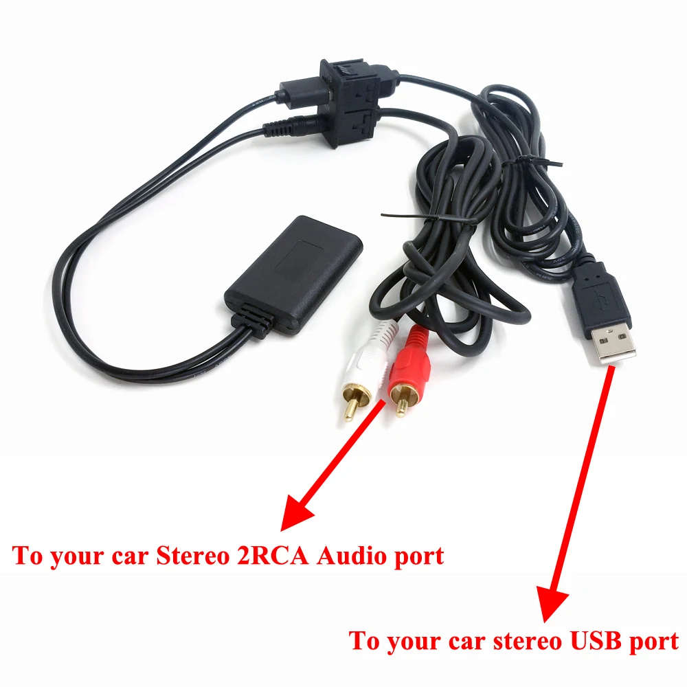 Universal Car CD Changer RCA Port To AUX USB Wireless Bluetooth Model Audio Receiver Adapter Cable  (11)副本
