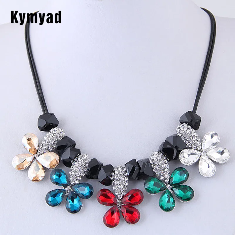 Kymyad колье женские ожерелья цветок ожерелье s &amp Подвески Bijoux Веревка Цепь