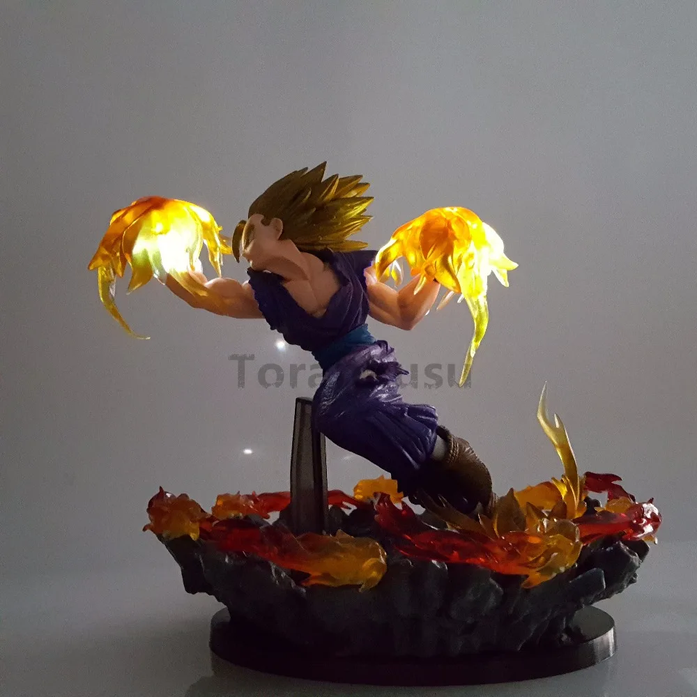 Dragon Ball Z Гохан Супер Saiyan костюме Fire Fist ПВХ Фигурки светодиодный светильник аниме