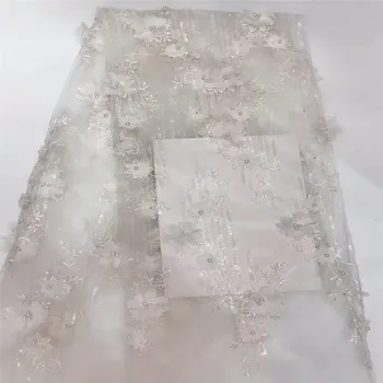 

2018 New Style French Sequins Net Lace Fabric 3D Flower African Tulle Mesh Lace Fabric High Quality African Lace Fabric HJ646-2