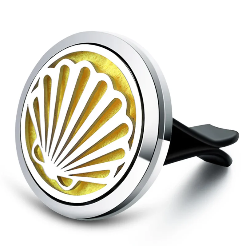 

shells Pattern Car Perfume Air Freshener Diffuser metal Stainless Vent Freshener Essential Oil Diffuse Pendant ashion Jewelry