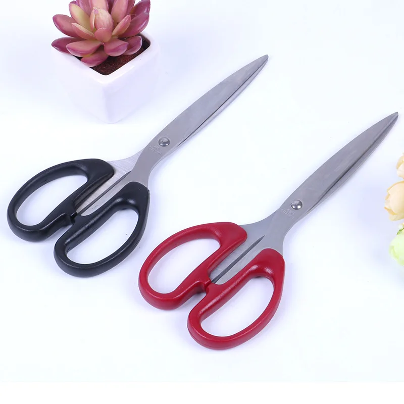 210mm Big Deli Stainless Steel Scissors Business Unboxing Home Trim Flower Tailor Shears Paper Cutter Kitchen Knife Cutting Tool 210mm stainless steel round edge steel garden pruning wire drawing pliers shears thick branches cutter scissors bonsai tools