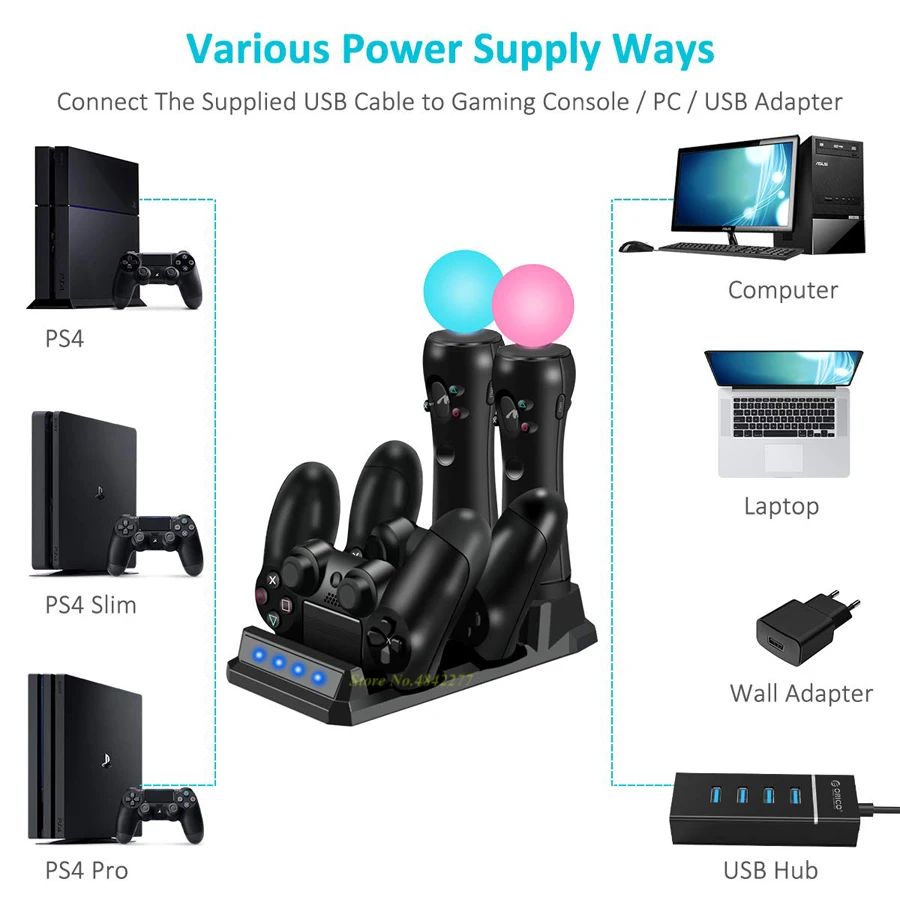 Джойстик Slim Pro PS Move для PS4 2019 шт. зарядная док станция 4 игры|Зарядные устройства| |