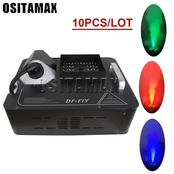 

10pcs 1500W DMX Fog Machine 24x3W LED RGB Pyro Vertical Smoke Machine Professional Fog For Stage Party Club Halloween Equipment