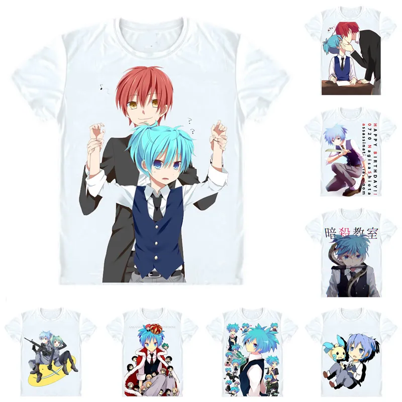 Футболки с классом убийц Ansatsu Kyoushitsu короткие рубашки из аниме Koro Sensei Q! Косплей