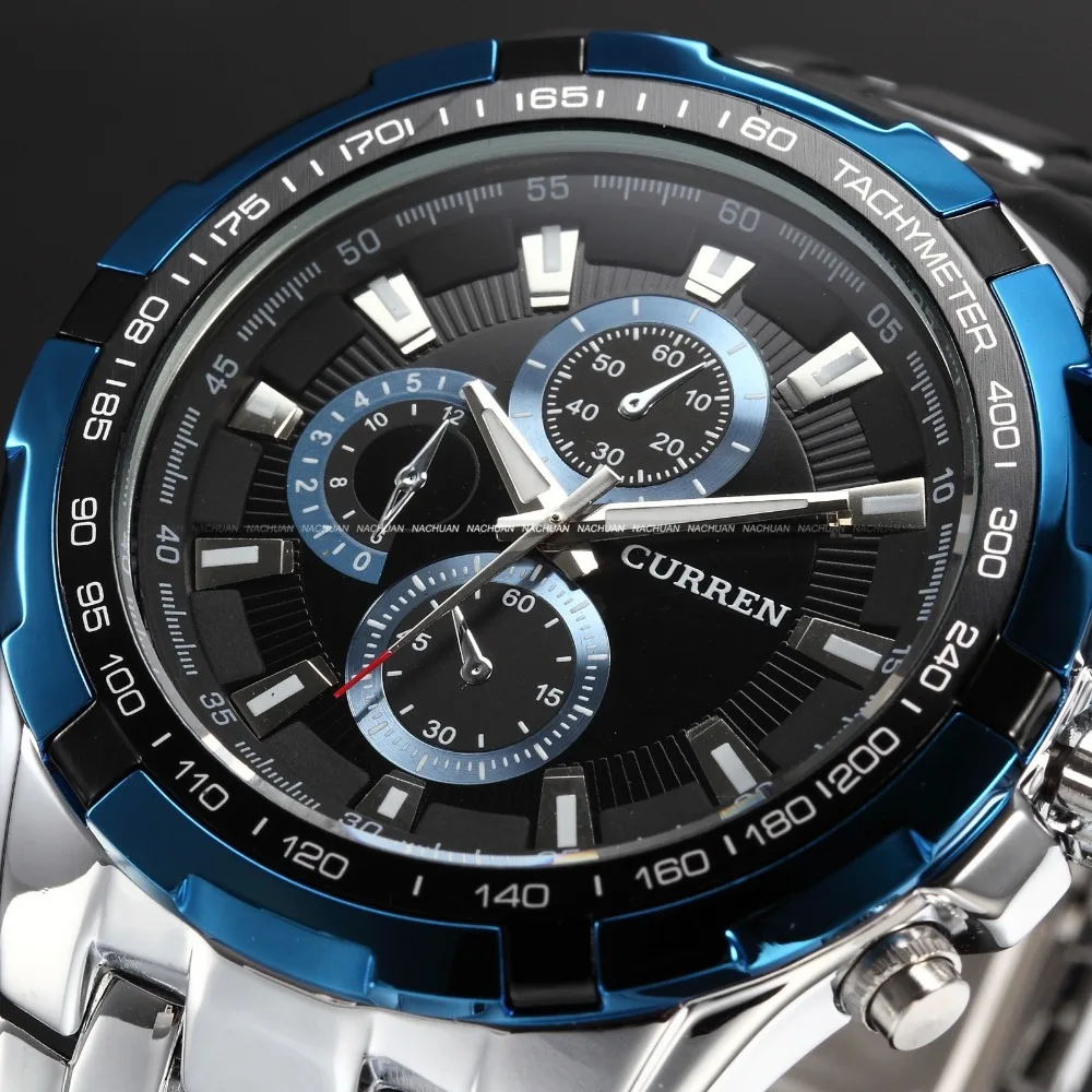 

CURREN Men Watches Top Brand Luxury Men's Full Steel Sports Quartz Watch Man Casual Business Auto Date Clock Relogio Masculino