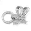 3 нити стерлингового серебра Пион цветок застежка Мода микро проложить Циркон разъем жемчужные ювелирные изделия ожерелье подвеска Подвески SC-CZ033
