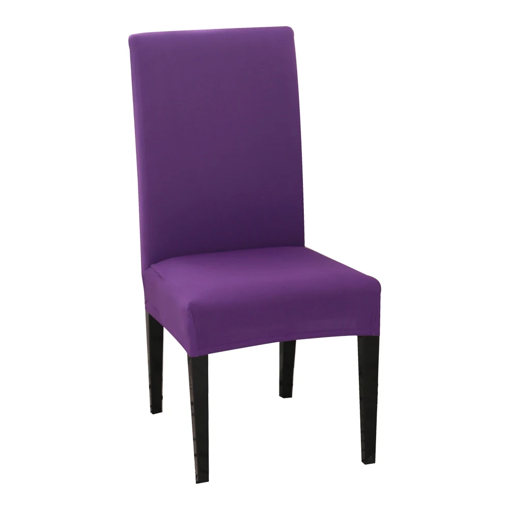 1 шт., современный однотонный чехол для кресла спандекс, Эластичные Свадебные банкетные чехлы для стульев, обеденных сидений, пасторальные гостиничные чехлы - Цвет: purple