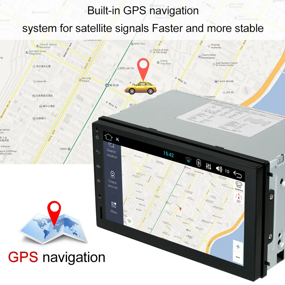 Top Android 5.0 1GB RAM 1024*600 Car GPS 2Din Radio Universal Car Stereo Player with Rearview Camera Car Styling Car Accessories 10