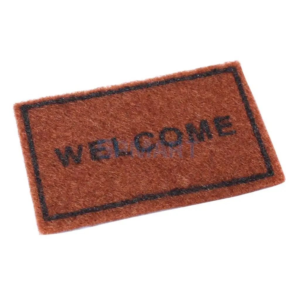 1:12 Miniature Dollhouse Mini Floor Rug Cover Carpet Bedroom Living Room Art Floor Furniture Decorarion Acc Brown