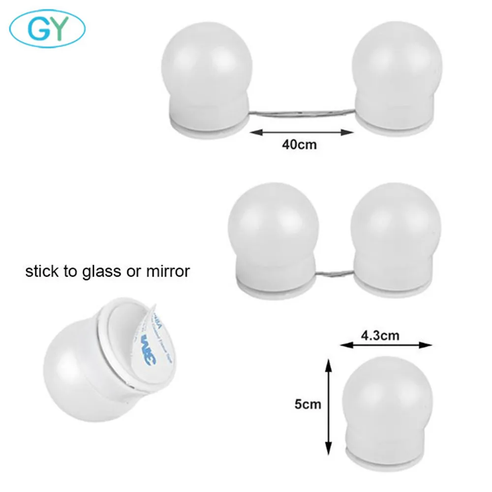  10pcs/set Makeup Mirror lightVanity mirror Light Bulbs Kit for Dressing Table with Dimmerespejo hol
