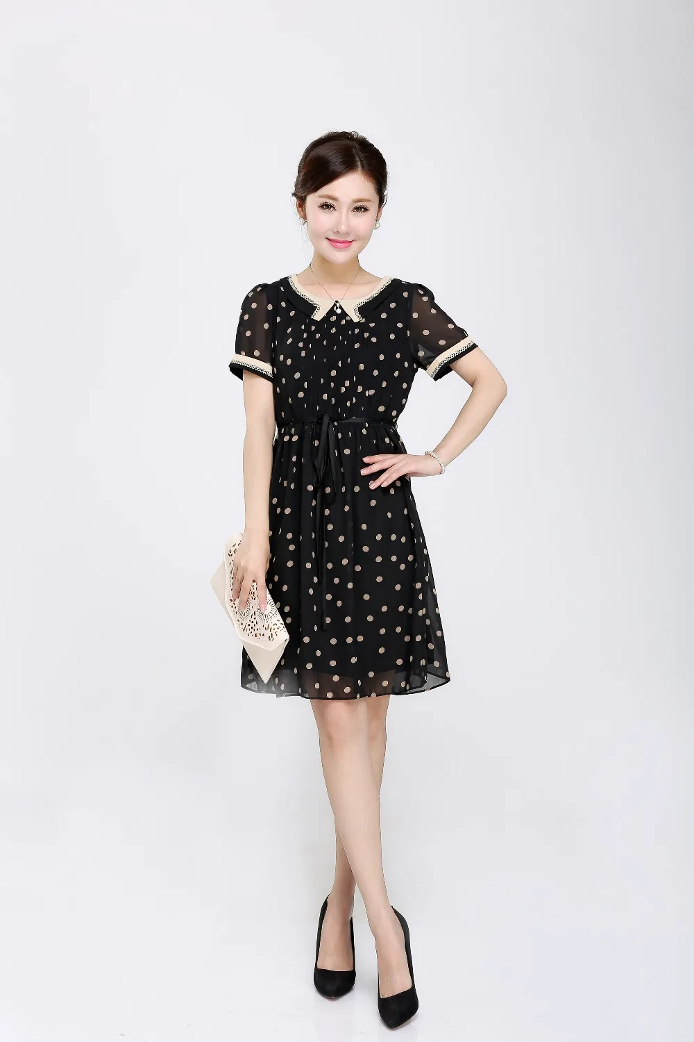 2015 new arrival summer style high quality women cute vintage polka dot