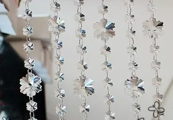 

20m Crystal 14mm Snowflake Beads Chains Glass Garlands Hanging Strands For Party Wedding Decoration
