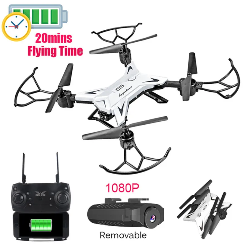

Hot sale RC Helicopter Drone with Camera HD 1080P WIFI FPV Selfie Drone Professional Foldable Quadcopter 20 Minutes Battery Life