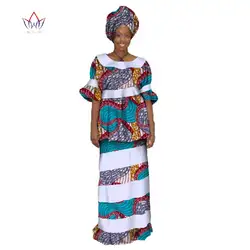 Летний Африканский Дашики для женщин o-образная юбка комплект натуральный Базен riche модная одежда хлопок плюс размеры 5xl 6x BRW WY197