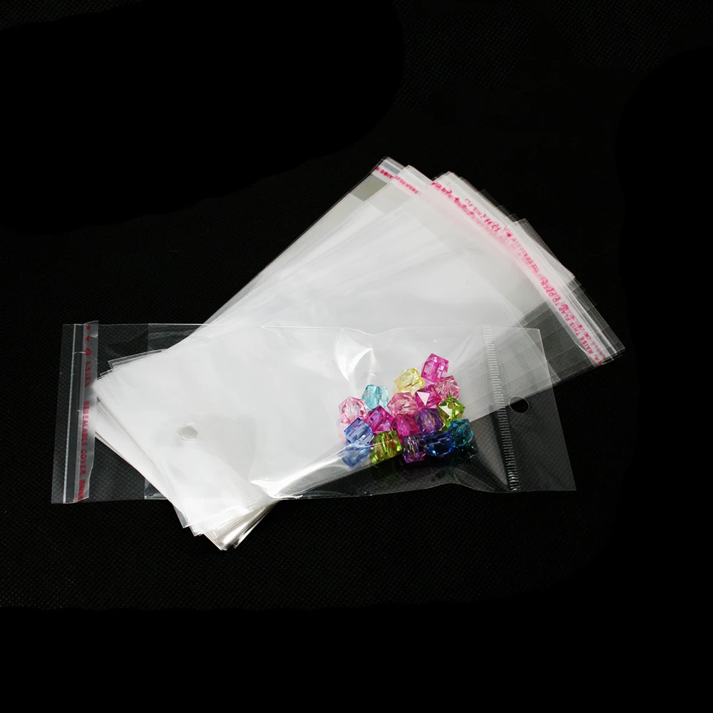 Buy 100pcs 7*17.5cm Clear Mini Small plastic bags for jewelry Self Adhesive