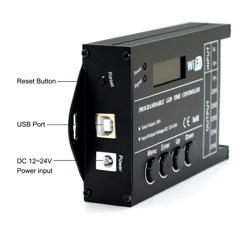 TC421 светодиодный контроллер Wifi контроллер времени DC12-24V Программируемый RGB одноцветный светодиодный контроллер через приложение для телефона и ПК клиента