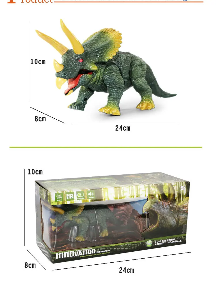Беспроводной пульт дистанционного управления игрушки rc животные динозавры модели детей Хэллоуин приколы игрушки электрические Трицератопс Модели