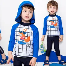 Мальчики купальник с защитой от солнца с Кепки мальчиков купальники УФ Prodection UPF50+ Infantil детские подростковые ванный комплект пик Gurads пляж