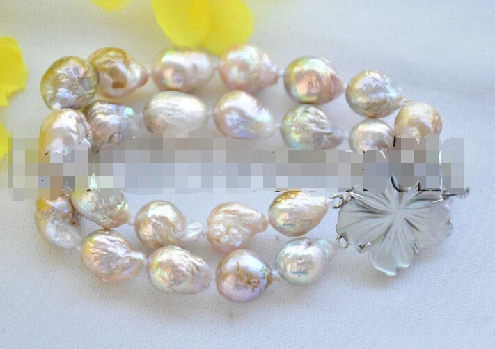 

Z7175 2Strds 12mm peacock-lavender ALMOST ROUND Edison KESHI PEARL bracelet 8inc @^Noble style Natural Fine jewe SHIPPING 6.2 6.