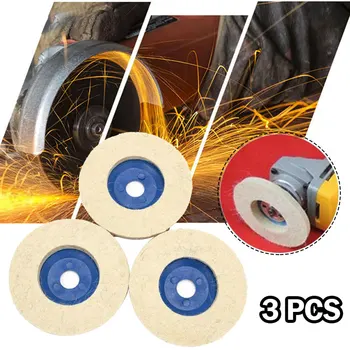 

3pcs 4 Inch Wool Polishing Pads Buffing Angle Grinder Wheel Felt 100mm Polishing Disc Pad Set Useful Abrasive Tools Wool Polish