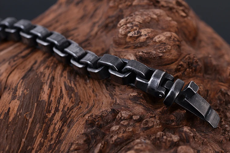 25,5 см классические черные браслеты из нержавеющей стали для мужчин 9 мм широкий мужской браслет хип-хоп литые ювелирные изделия, аксессуары ручной работы Новинка