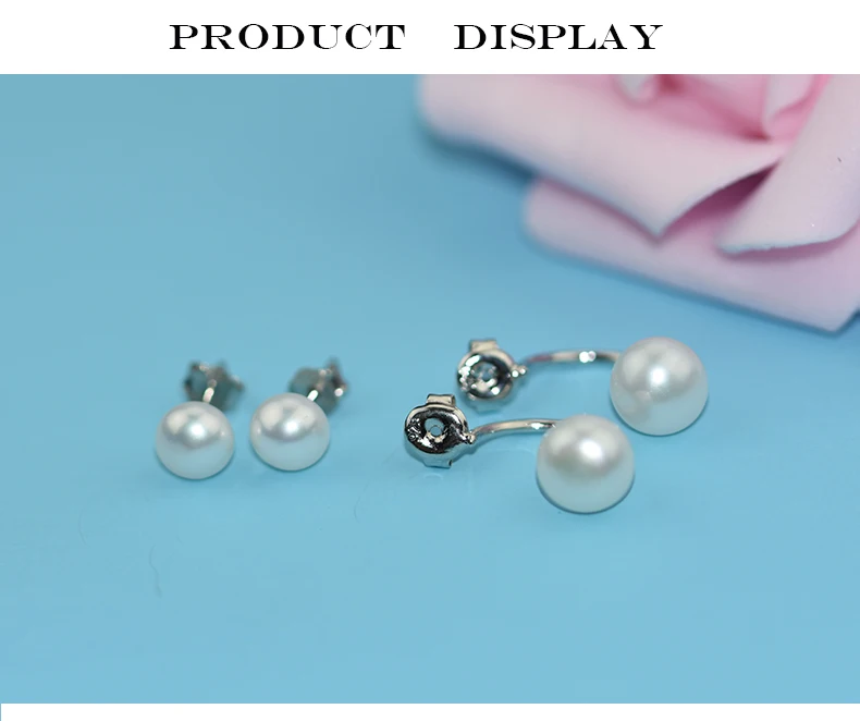 YIKALAISI 925 пробы серебряные серьги с двойным жемчугом, ювелирные изделия для женщин, 6-7-8 мм, жемчуг двойного назначения, 4 цвета