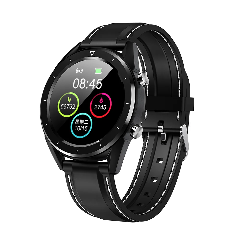 DTNO.1 DT28 1,54 Смарт-часы с большим дисплеем ЭКГ IP68 сердечный ритм кровяное давление мобильный платеж бизнес умные фитнес-часы - Цвет: black silicone