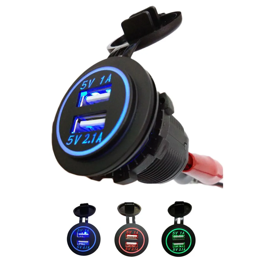Waterproof USB Car Charger 12V-24V Universal Dual USB Auto Car Cigarette Lighter LED Digital Display Charging Socket Plug Waterproof USB Car Charger 12V-24V Universal Dual USB Auto Car Cigarette Lighter LED Digital Display Charging Socket Plug