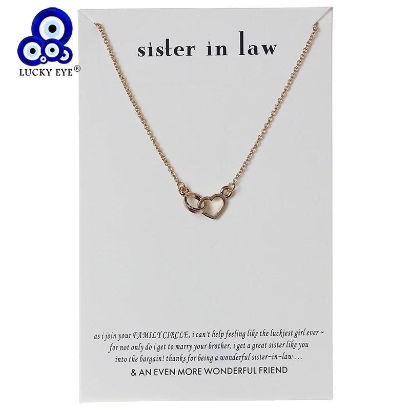Lucky Eye Hollow Heart Charms Necklace Wish Letters Choker Gold Silver Color Link Chain For Mom Women Jewelry CN72 | Украшения и