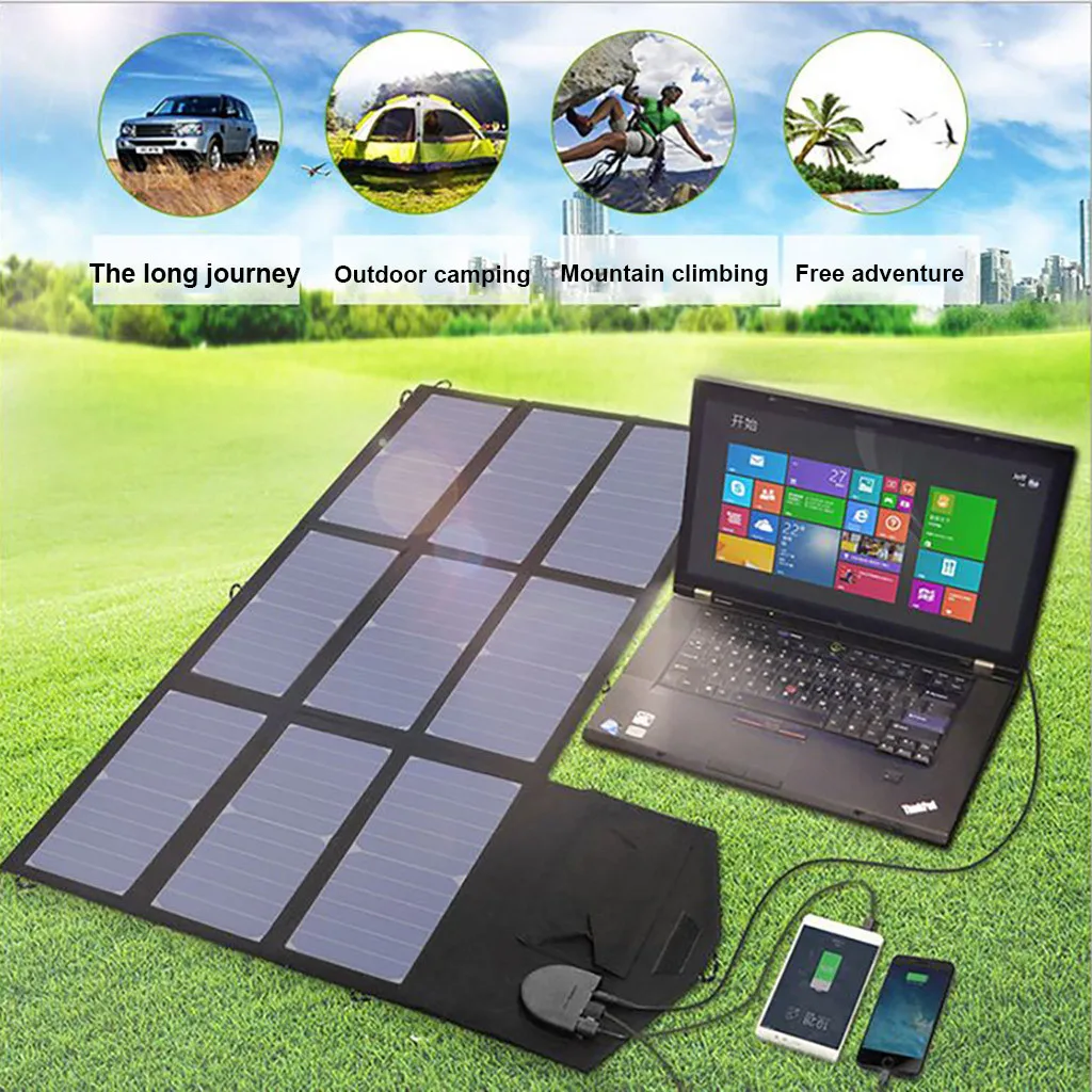 

Foldable Portable Solar Panel Charger High Efficiency 60W Outdoors Solar Chargers for Cellphones, Laptops, Drone etc#g4