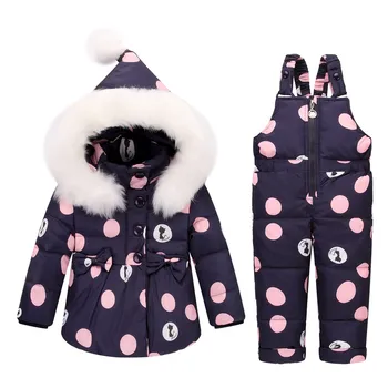 

BibiCola winter girls clothing sets fashion down jackets kids snowsuit warm hooded coat +jumpsuit outfits casual warm parka set