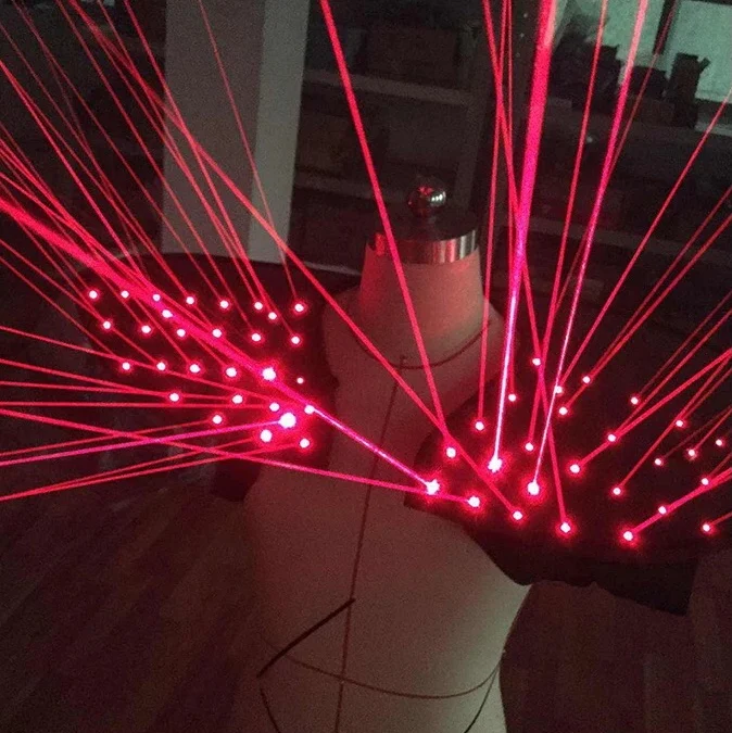 

Red Laser Suit, LED Vest, Luminous Waistcoat Laser Gloves Glasses For Laser Show Fluorescent parties, Bars, Nightclubs Costumes