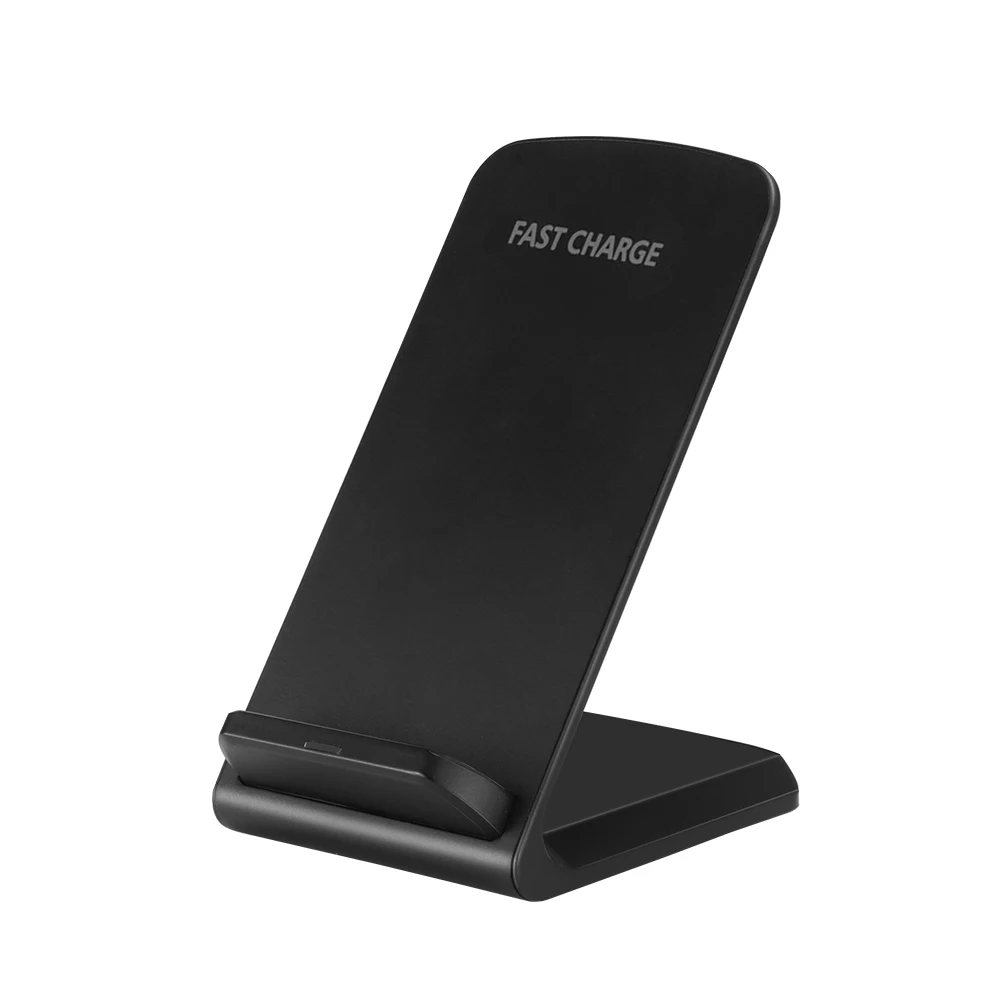 Powstro Беспроводной Зарядное устройство двойной катушки QI для IPhone X/8/8 Plus стойка для зарядного устройства для samsung Galaxy зарядки - Тип штекера: black