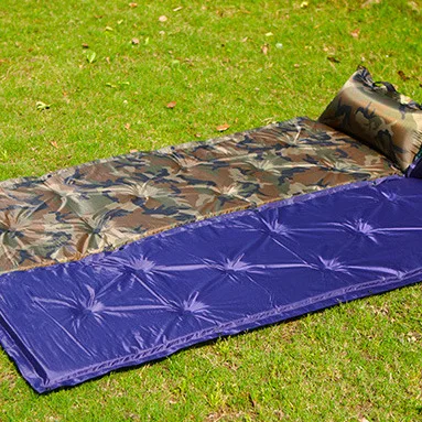 180*57 في الهواء الطلق الذاتي النفخ التخييم حصيرة واحدة تقسم خيمة مخيم السرير تضخيم فراش مع وسادة