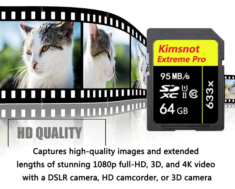 Kimsnot Extreme PRO 633x32 Гб SDHC 256 ГБ 128 Гб 64 Гб оперативной памяти, 16 Гб встроенной памяти SDXC SD карты флэш-карта памяти Class 10 95 МБ/с. C10 UHS-1 Камера карты