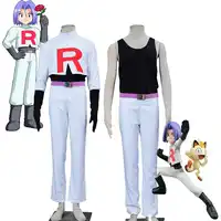 Hot Popular Exclusive COS Pokemon Team Rocket James Cosplay Costume Pocket Game Sexy Unisex Suit Halloween