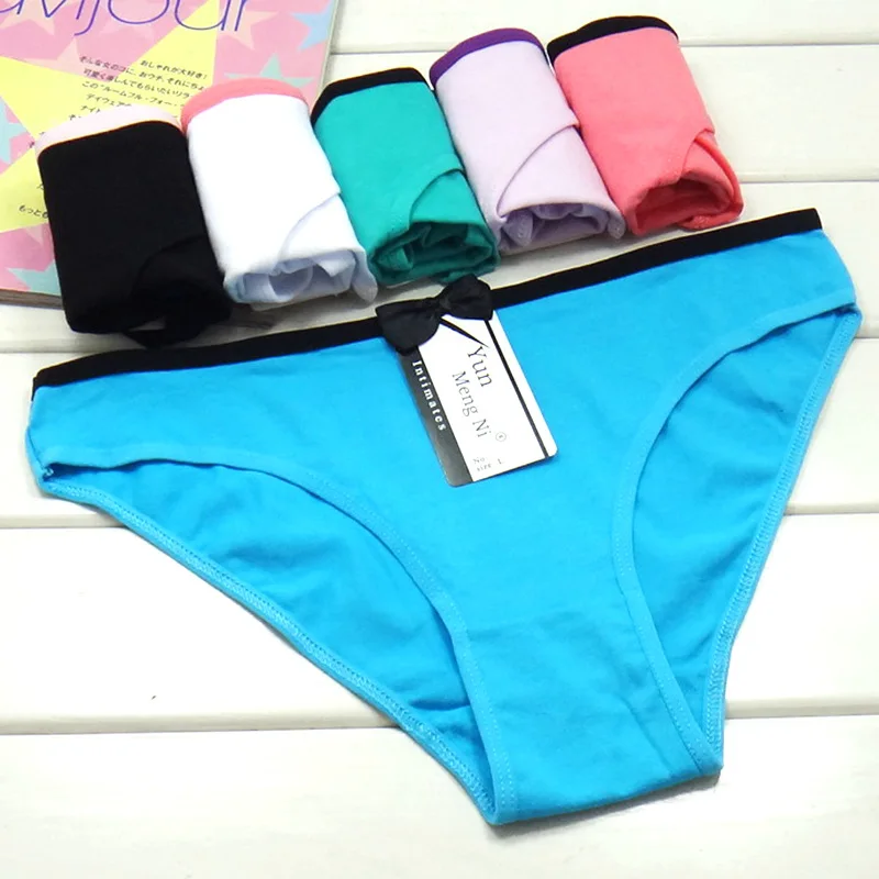 

M L XL 6pcs/lot Women Panties Cotton Briefs Sexy Low-rise Bow Solid Panties Ladies Briefs Women's Briefs Underpant for Girls