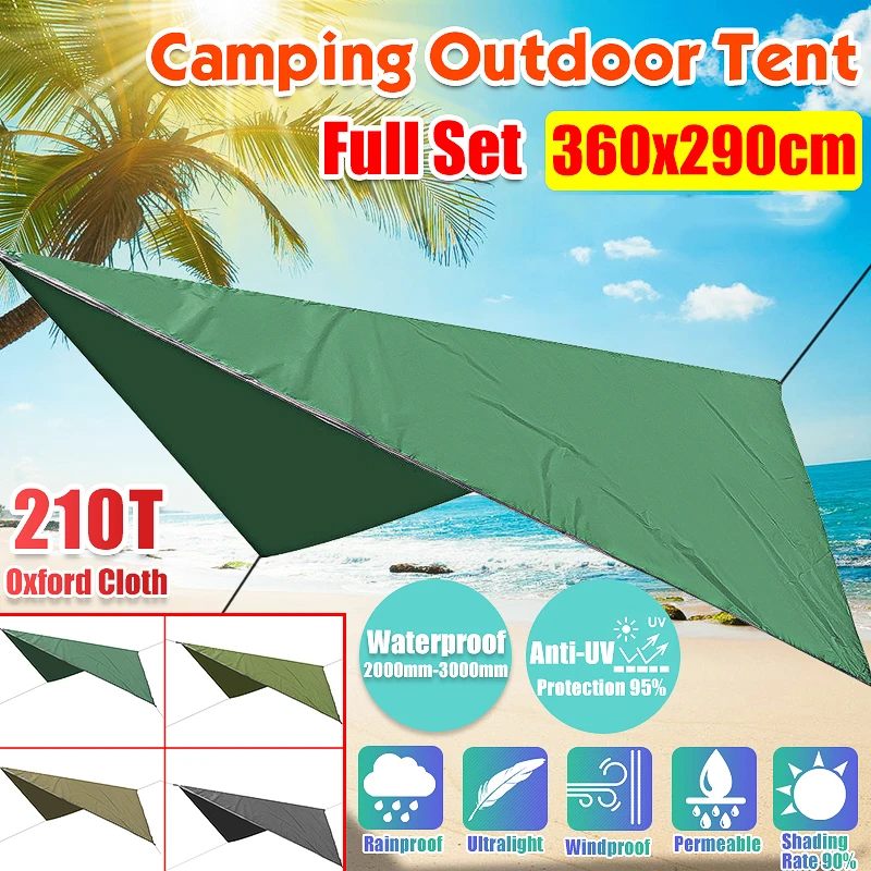 

Waterproof Sun Shelter Tent Tarp Anti UV Beach Tent Shade Outdoor Camping Hammock Rain Fly Camping Sunshade Awning Canopy