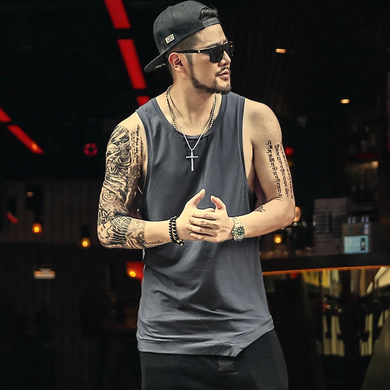 

Summer Beach Tank Tops Quick Drying Sleeveless Vest Summer Men Casual Streetwear Male Gyms Jogging Vest Tailored design T996