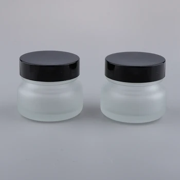 

2pcs Empty Jar Pots Cosmetic Makeup Foundation Face Cream Lip Balm Container for Rhinestones, Nail Charms, Nail Art Glitter