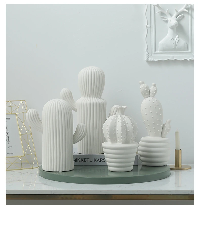 VILEAD 4 размера керамические фигурки кактуса креативные декоративные растения в скандинавском стиле ремесла мягкие аксессуары для