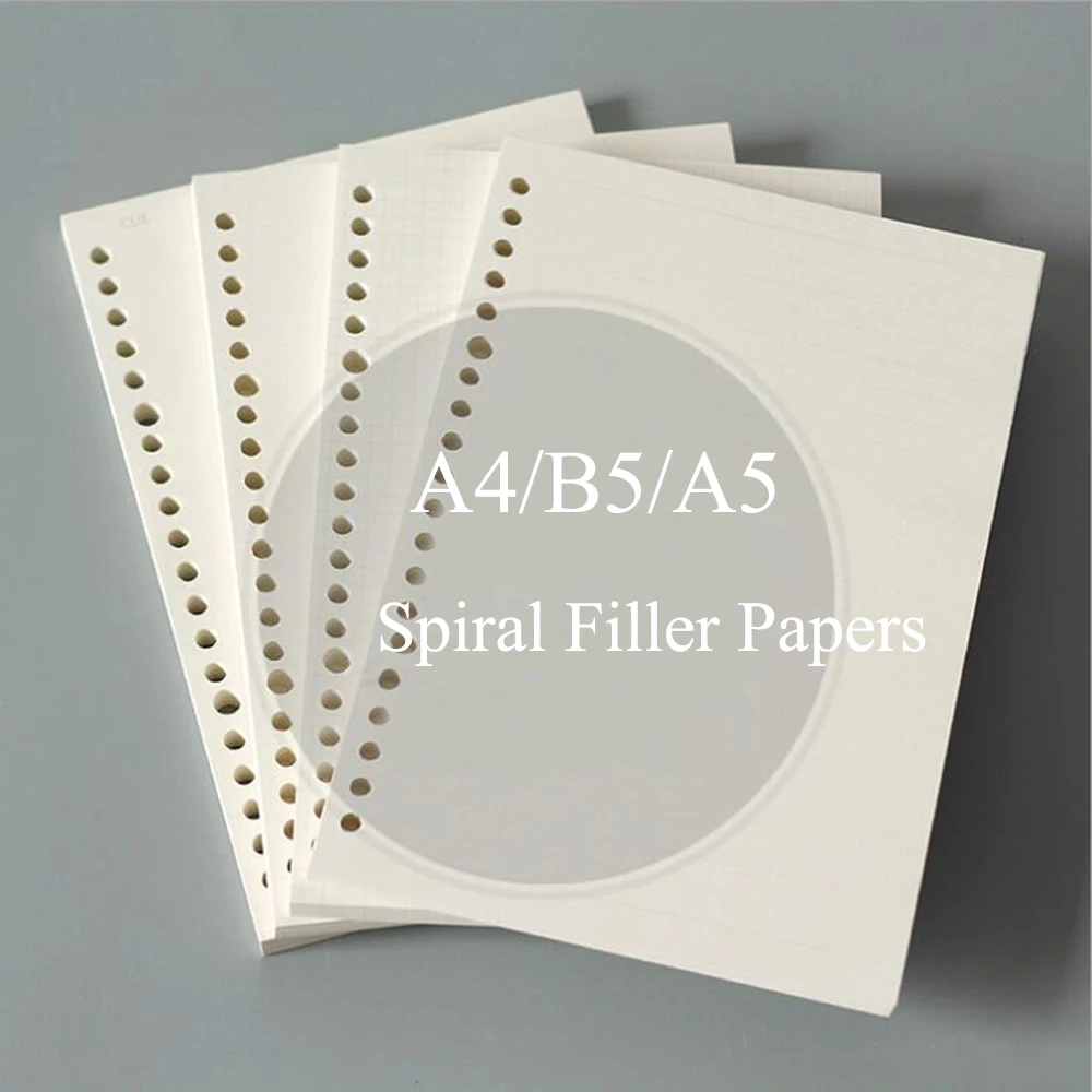 

Creative A4/B5/A5 Spiral Notebook's Filler Paper Daily Planner's Accessory Blank Line Inner Pages Office Binder Filler Papers