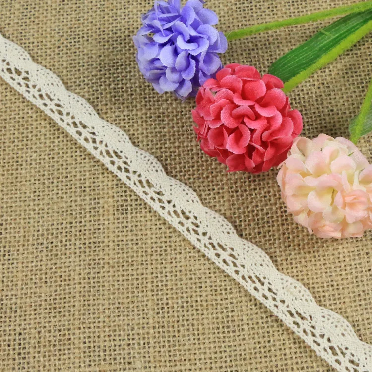 

Free shipping embroidery cotton lace trim in offwhite color Y02007 lace edge