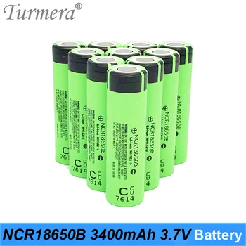

Turmera 100% New Original NCR18650B 3.7 v 3400mah 18650 Lithium Rechargeable Battery For Screwdriver and Flashlight batteries