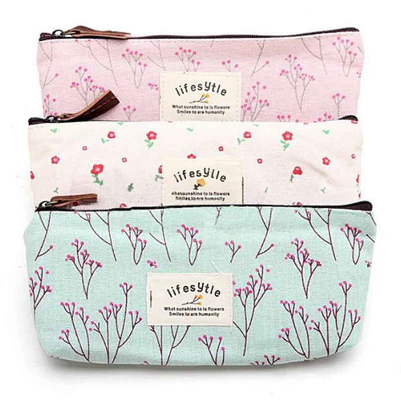 

Canvas Pencil Case Makeup Tool Bag Multifunction Pen Bag Korean Pencil Bag 4 Colors Stationery Store School Supplies D0510