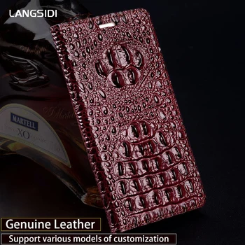 

Luxury Genuine Leather flip Case For HUAWEI Mate 9 Pro case 3D Crocodile back texture soft silicone Inner shell phone cover
